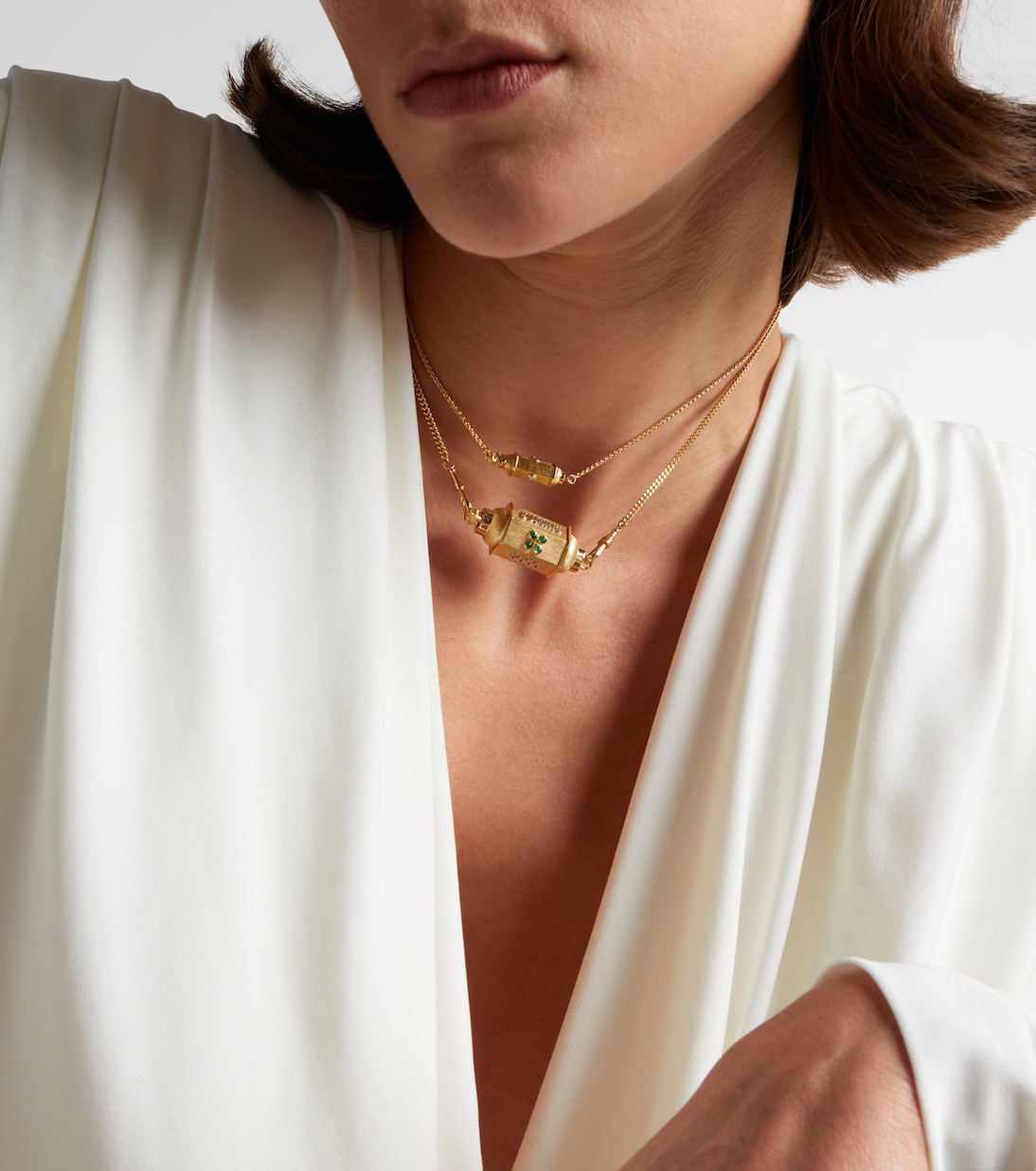 Coco Micro 18kt gold locket necklace with diamonds | Marie Lichtenberg