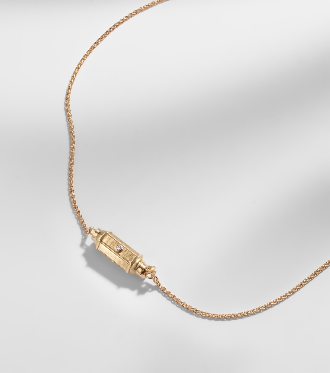 Coco Micro 18kt gold locket necklace with diamonds | Marie Lichtenberg