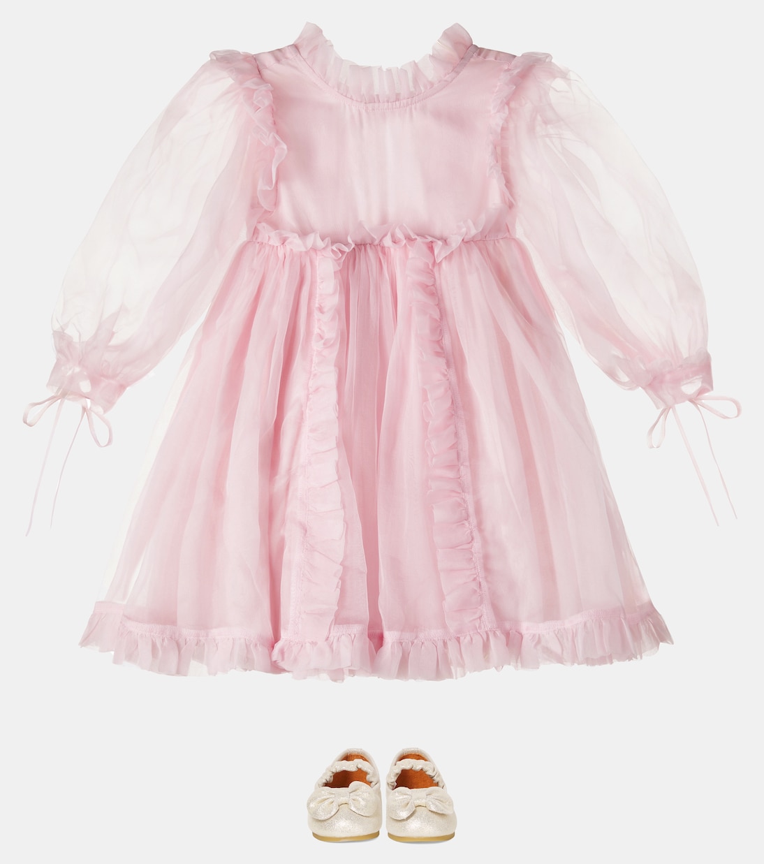 Bow-detail silk organza dress | Petite Amalie  