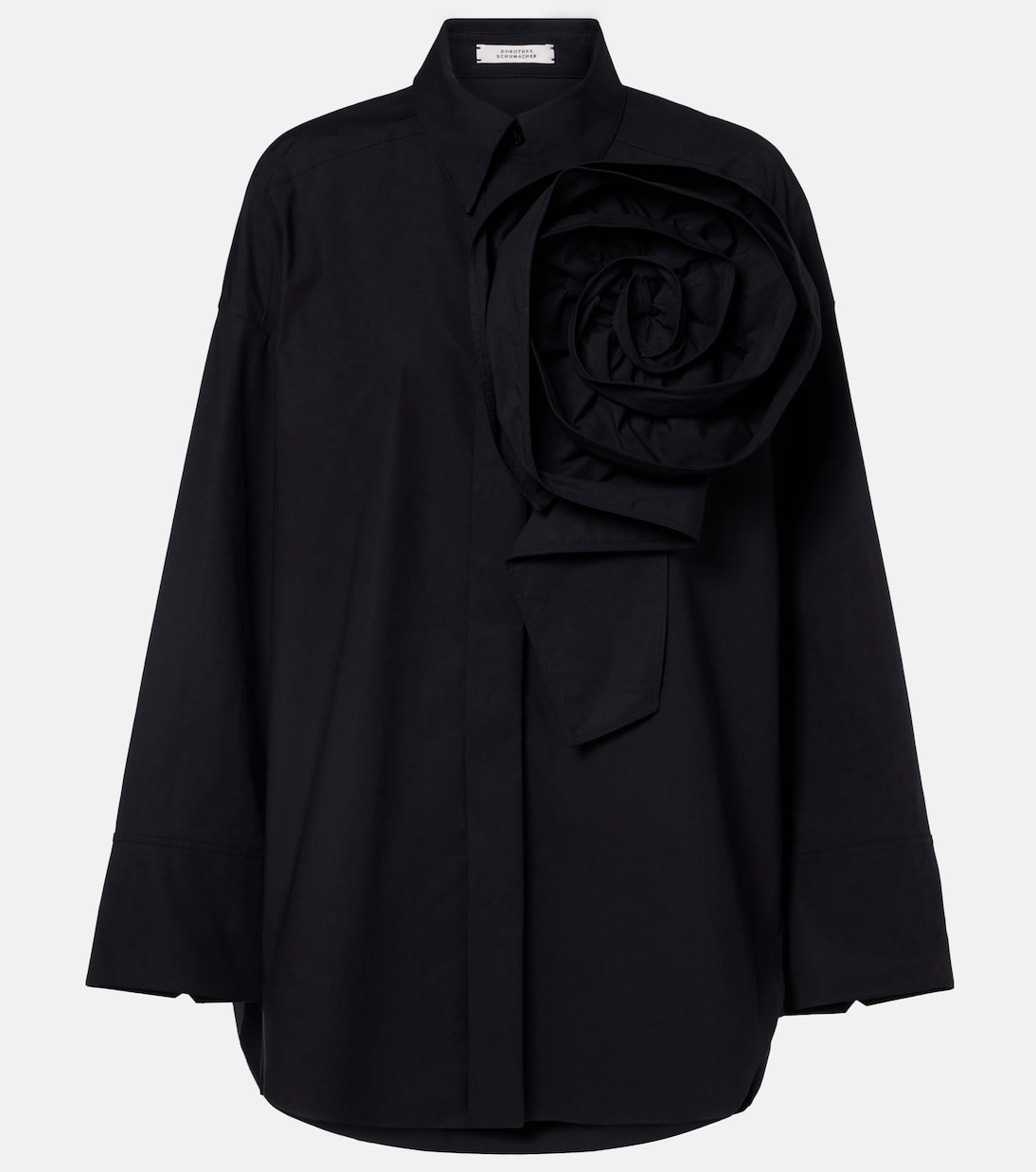 Floral-appliqué oversized cotton-blend shirt | Dorothee Schumacher