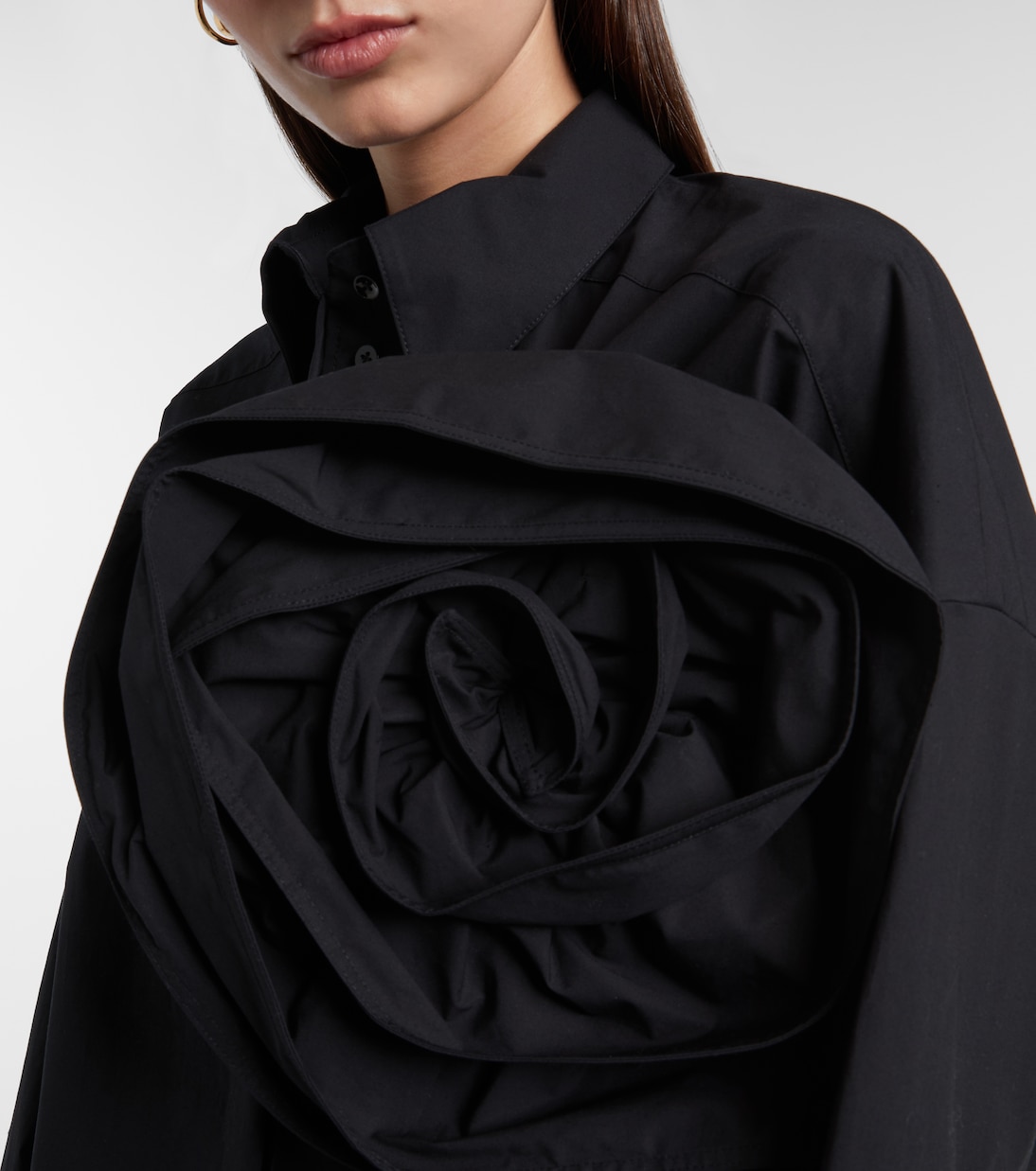 Floral-appliqué oversized cotton-blend shirt | Dorothee Schumacher