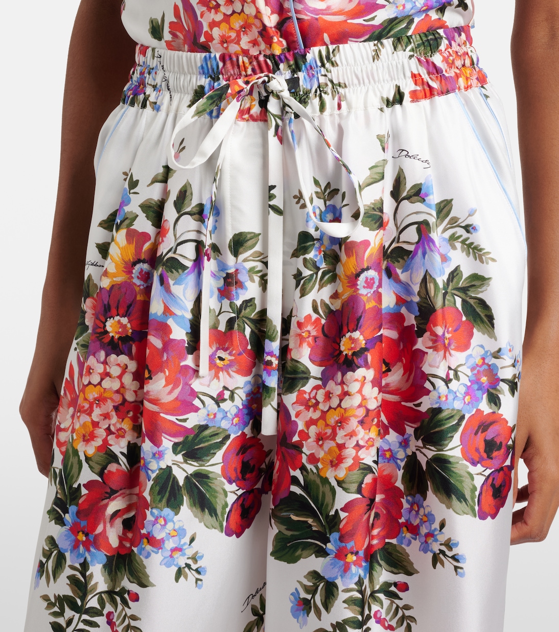 Floral silk wide-leg pants | Dolce&Gabbana