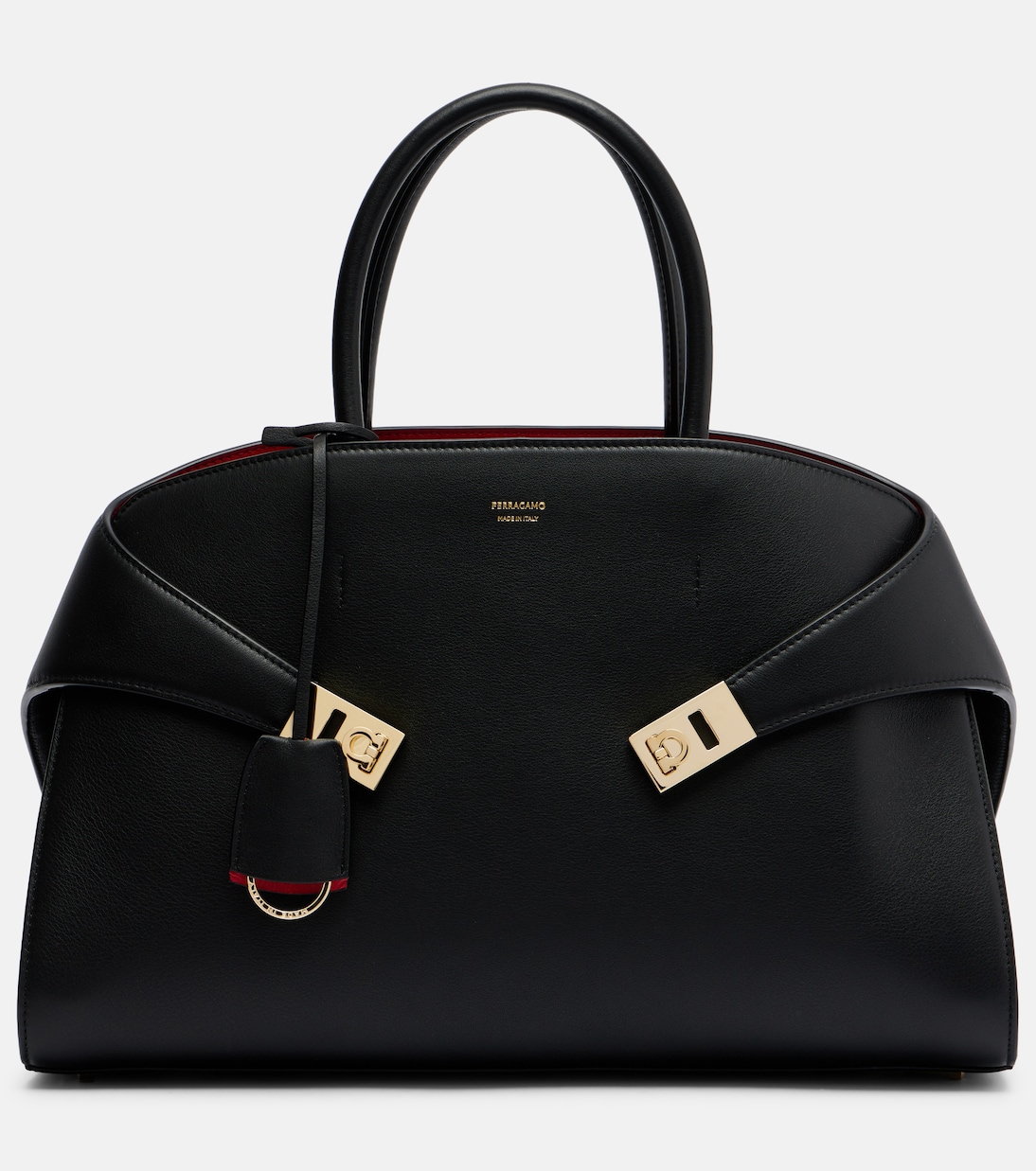 Hug Medium leather top-handle bag | Ferragamo