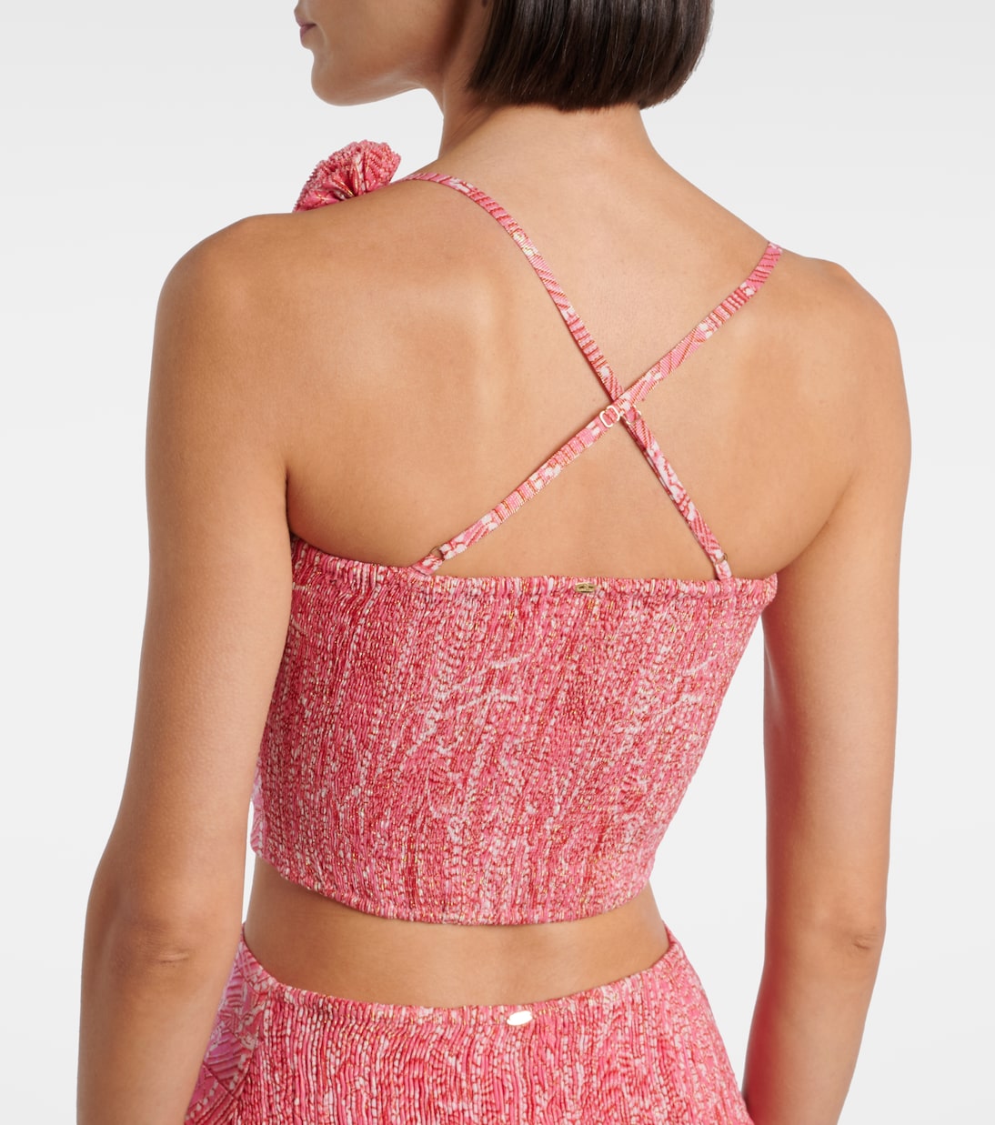 Top cropped Palmire in misto cotone con stampa | Poupette St Barth