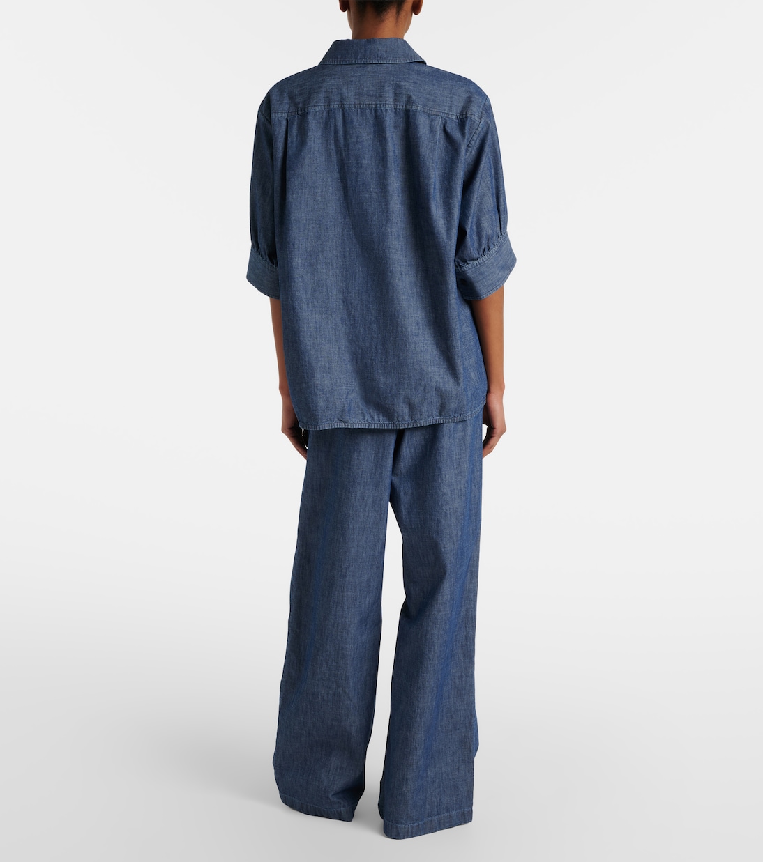 Cotton chambray wide-leg pants | Jil Sander