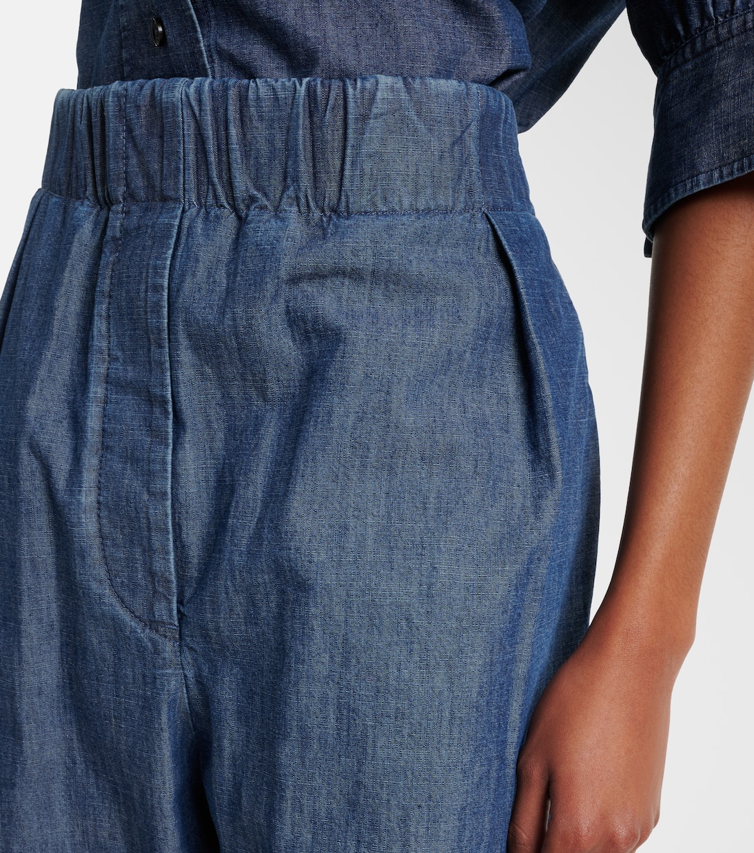 Cotton chambray wide-leg pants | Jil Sander