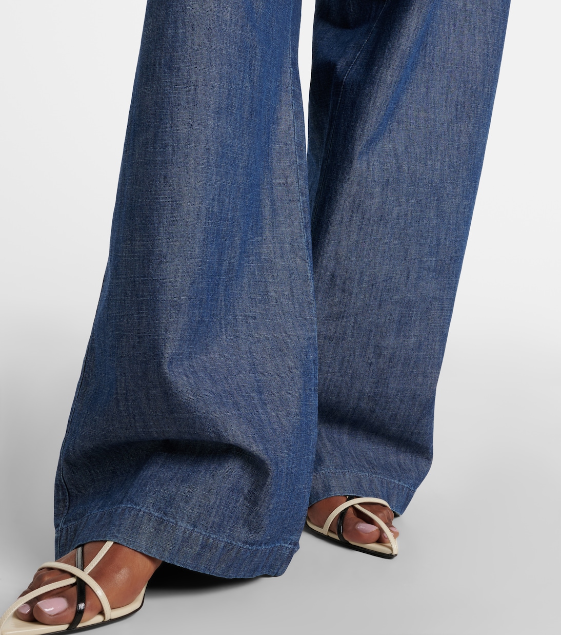 Cotton chambray wide-leg pants | Jil Sander