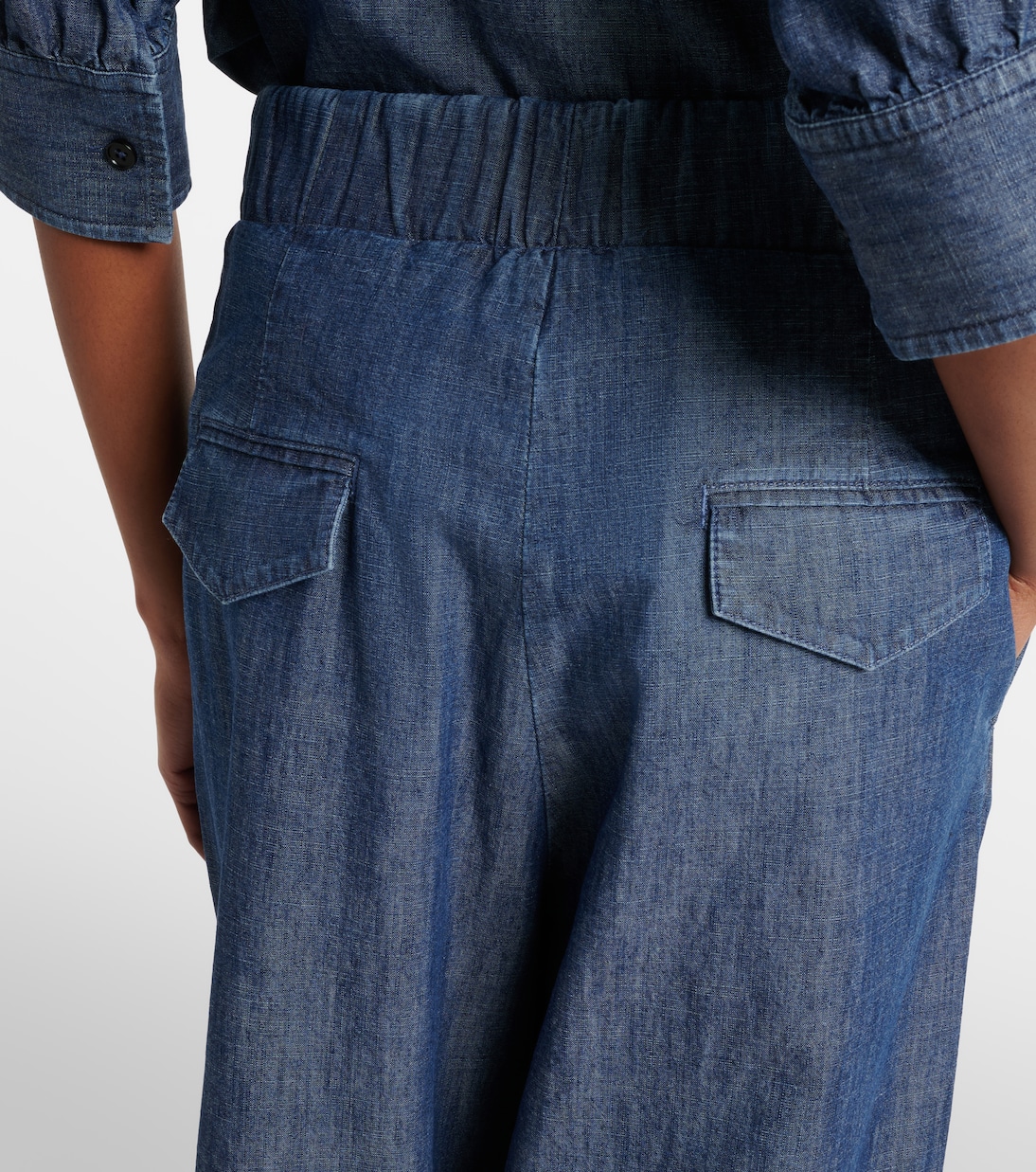 Cotton chambray wide-leg pants | Jil Sander