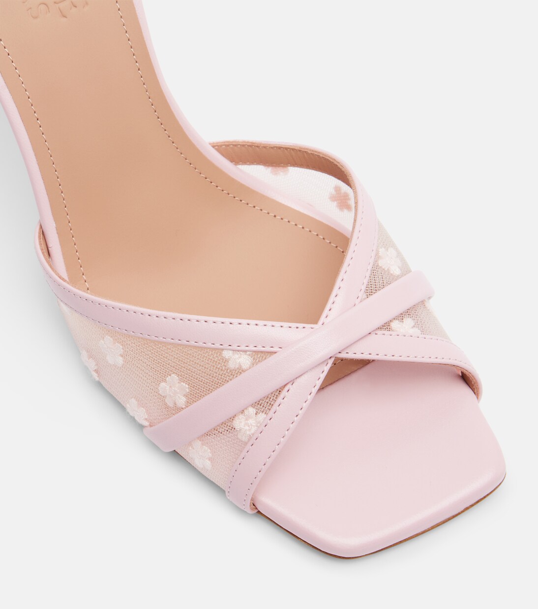 Perla 70 leather and mesh mules | Malone Souliers