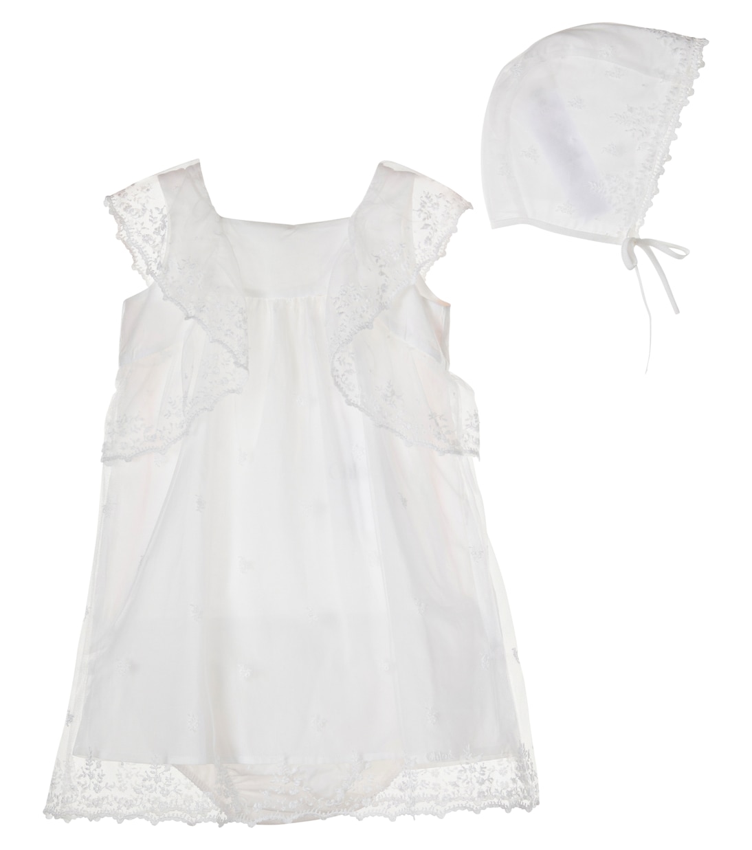 Baby Set aus Kleid, Höschen und Mütze aus Baumwolle | Chloé Kids