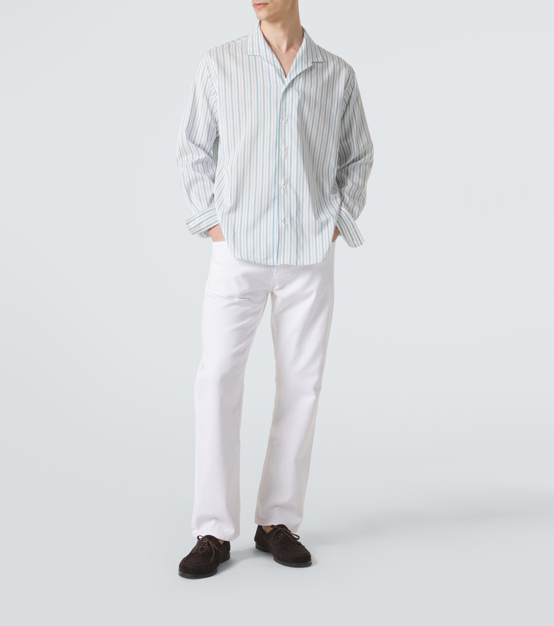 Franco pinstripe silk and cotton shirt | Umit Benan