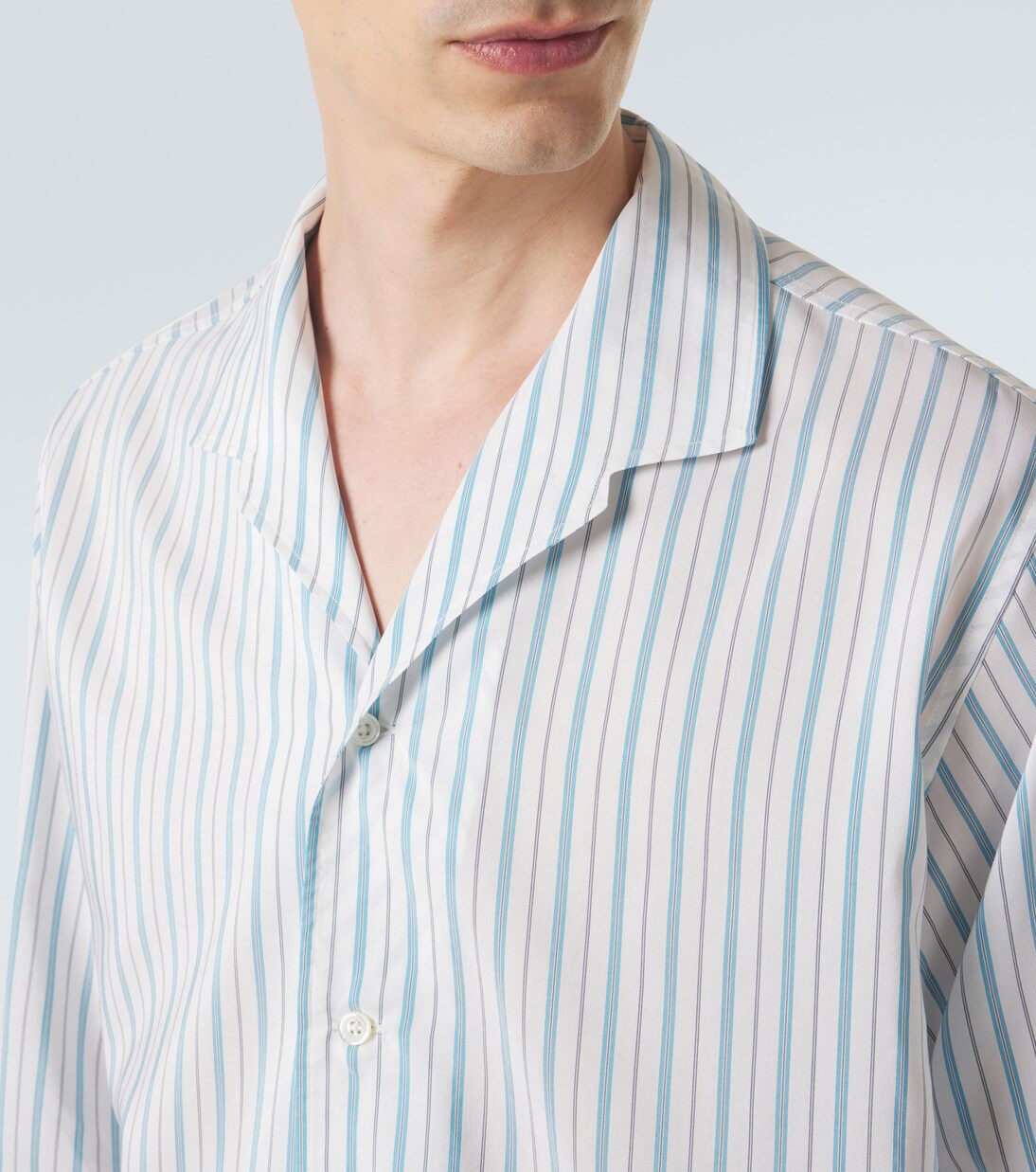 Franco pinstripe silk and cotton shirt | Umit Benan