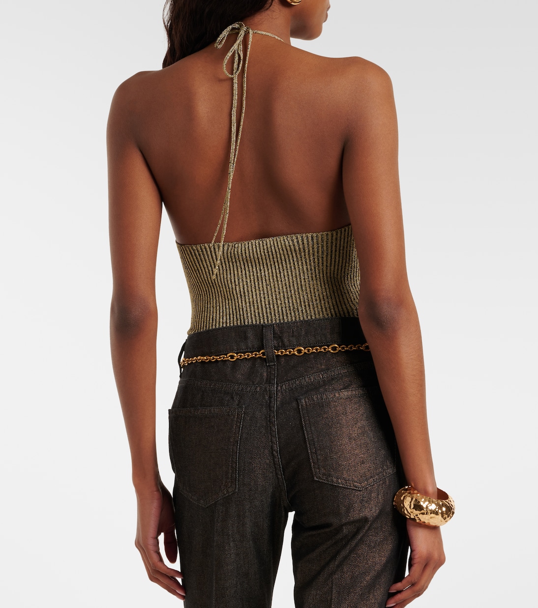 Body con lamé e scollo all’americana | Roberto Cavalli