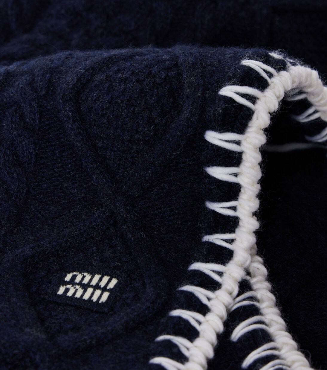Cable-knit wool and cashmere scarf | Miu Miu