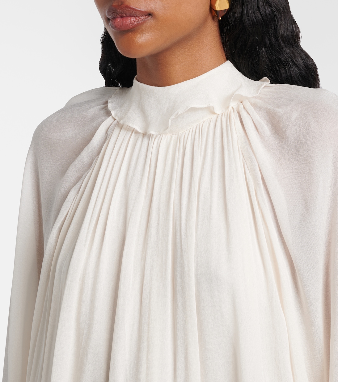 Dina荷叶边雪纺迷你连衣裙 | Poupette St Barth