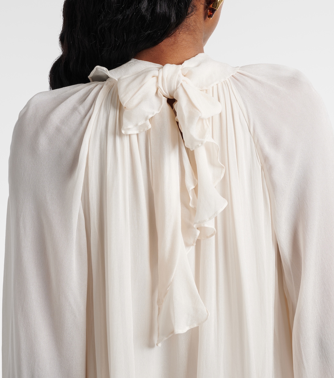 Dina荷叶边雪纺迷你连衣裙 | Poupette St Barth