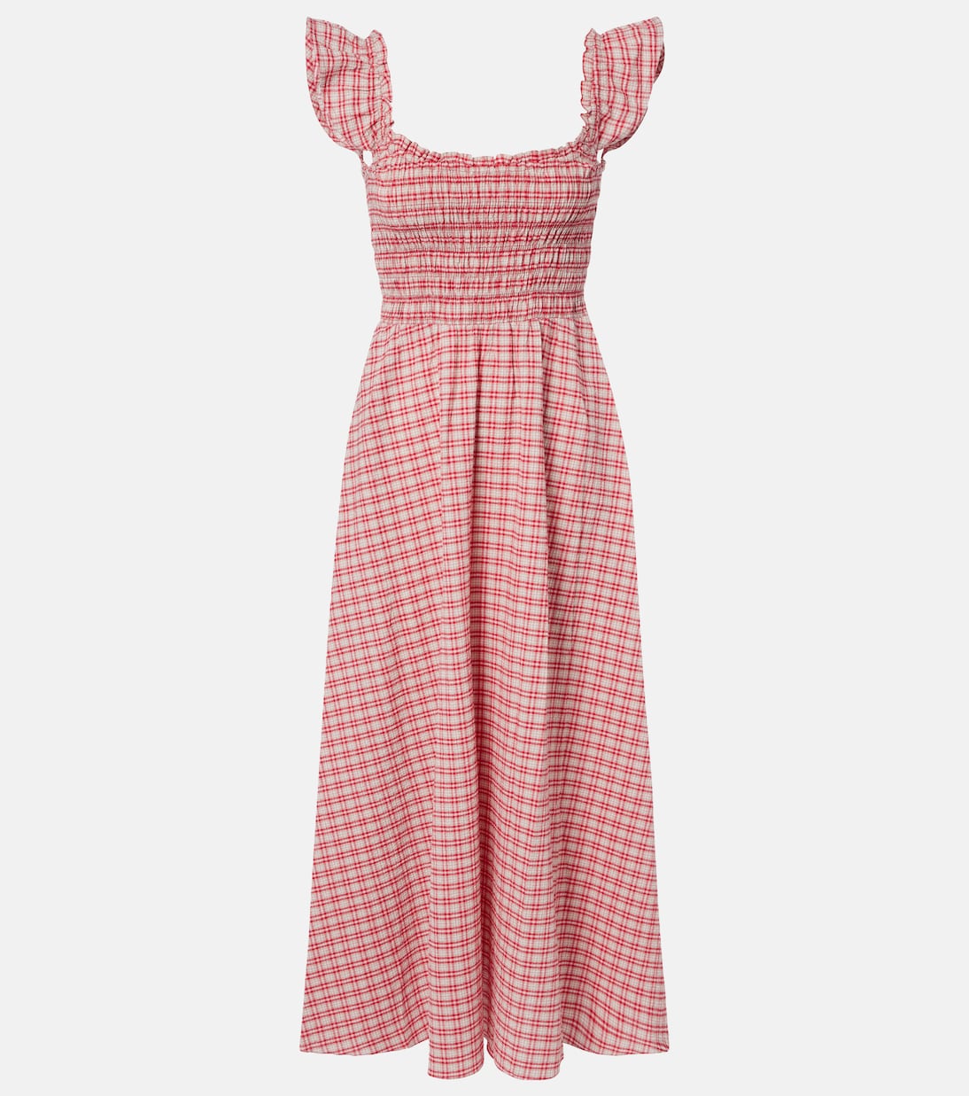 Eudora checked cotton midi dress | Faithfull