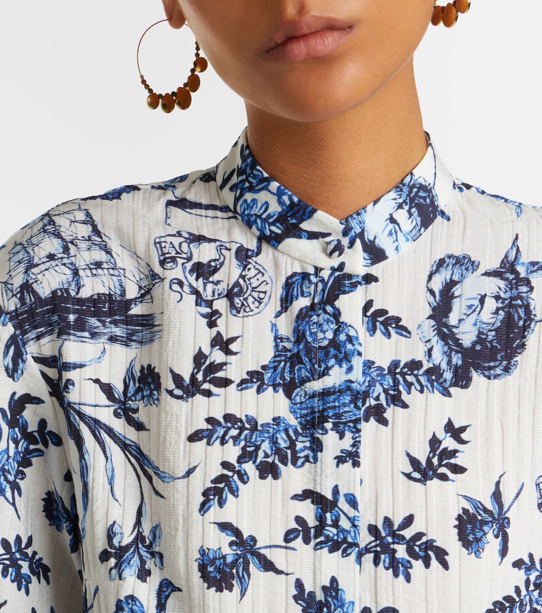 Vestido corto de popelín floral | Erdem