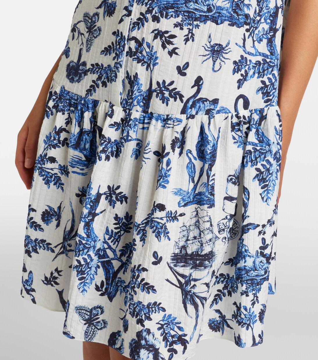 Vestido corto de popelín floral | Erdem