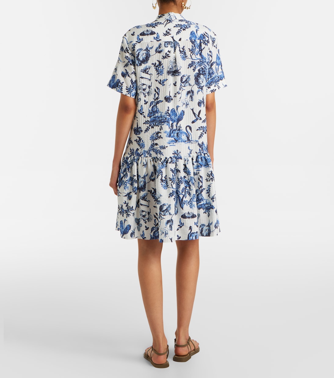 Vestido corto de popelín floral | Erdem
