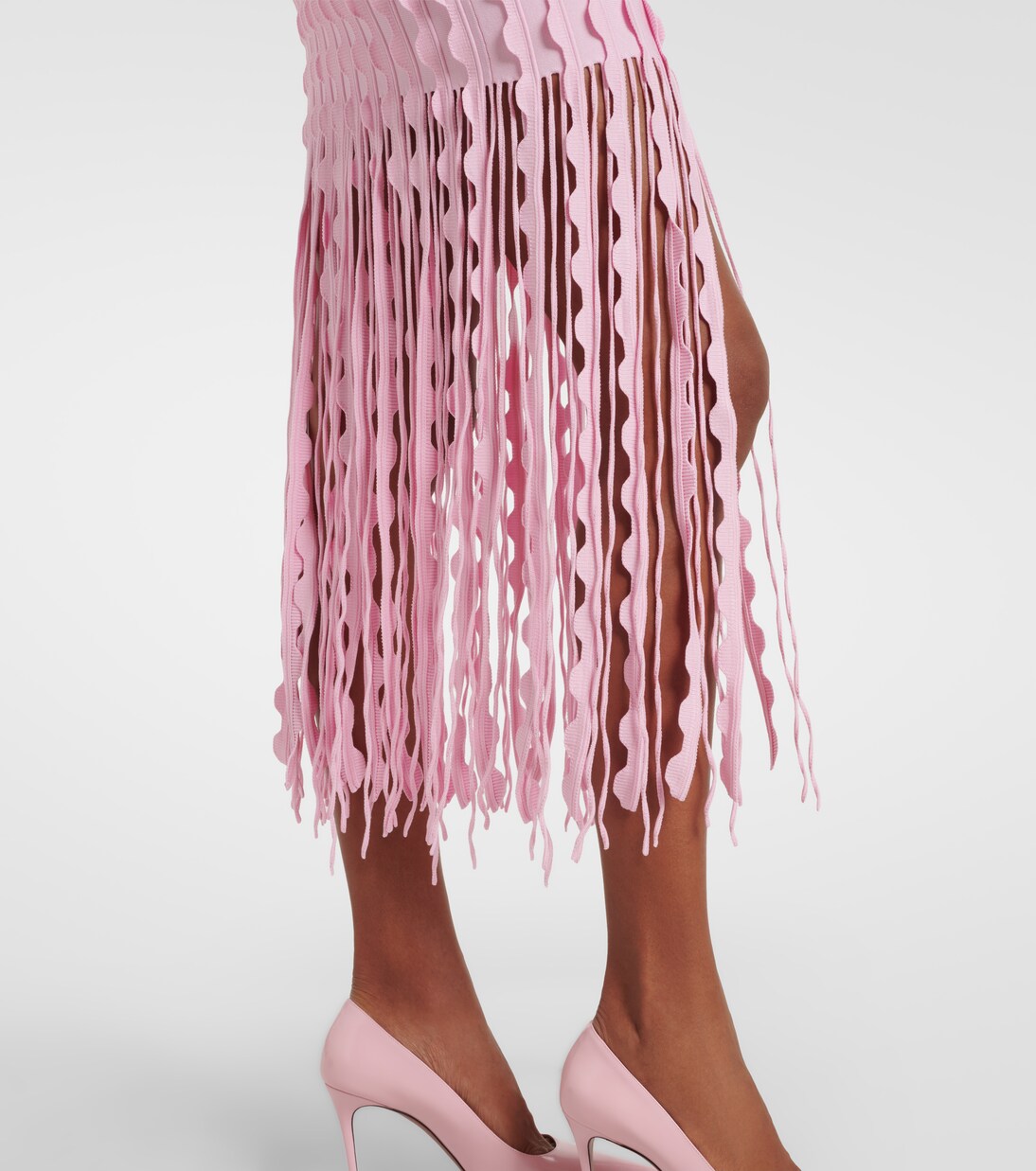 Brionne fringed knitted midi dress | Simkhai