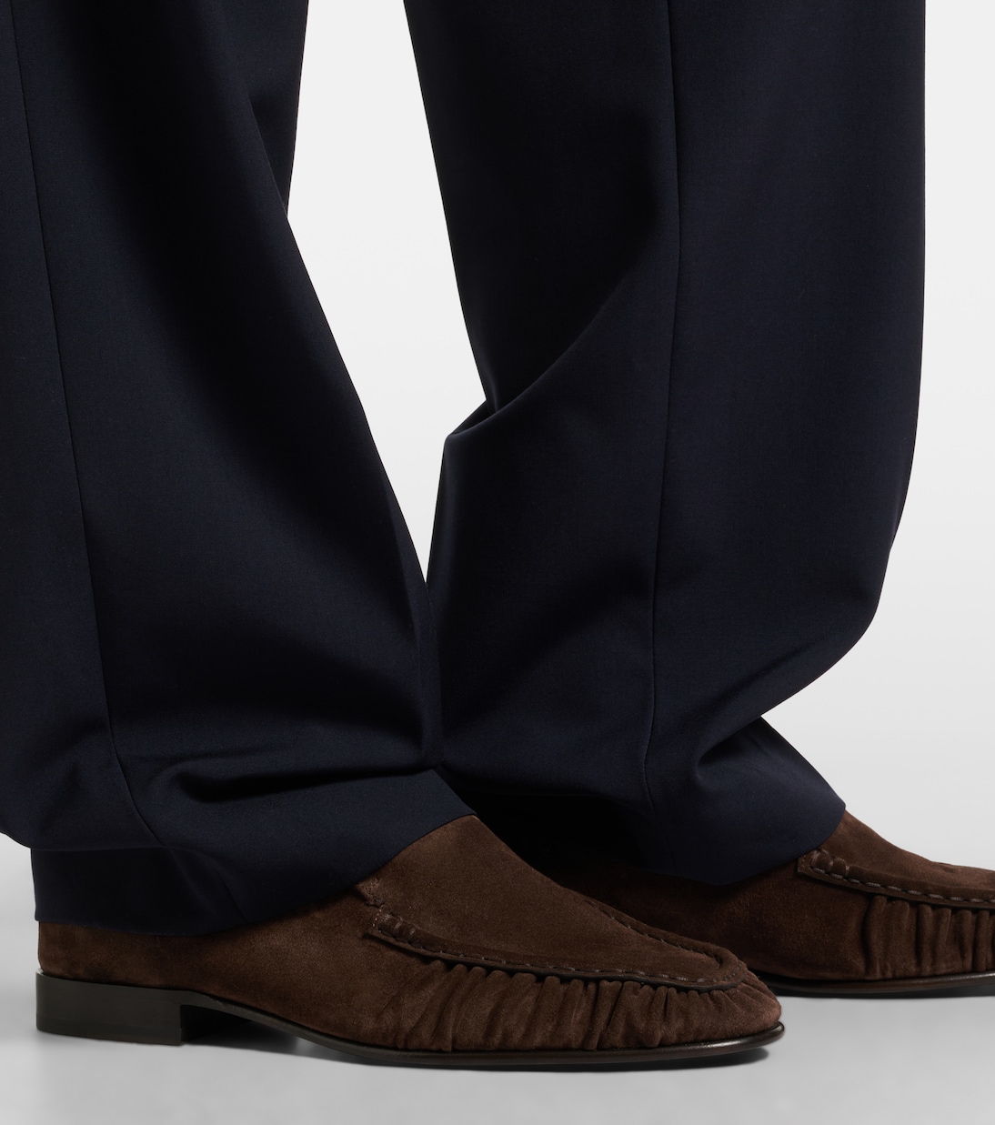 Soft ruched suede loafers | The Row