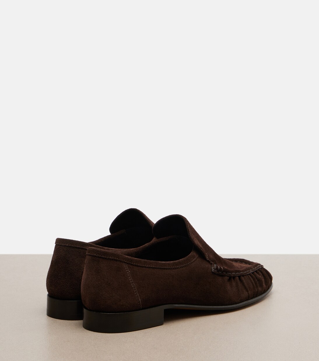 Soft ruched suede loafers | The Row