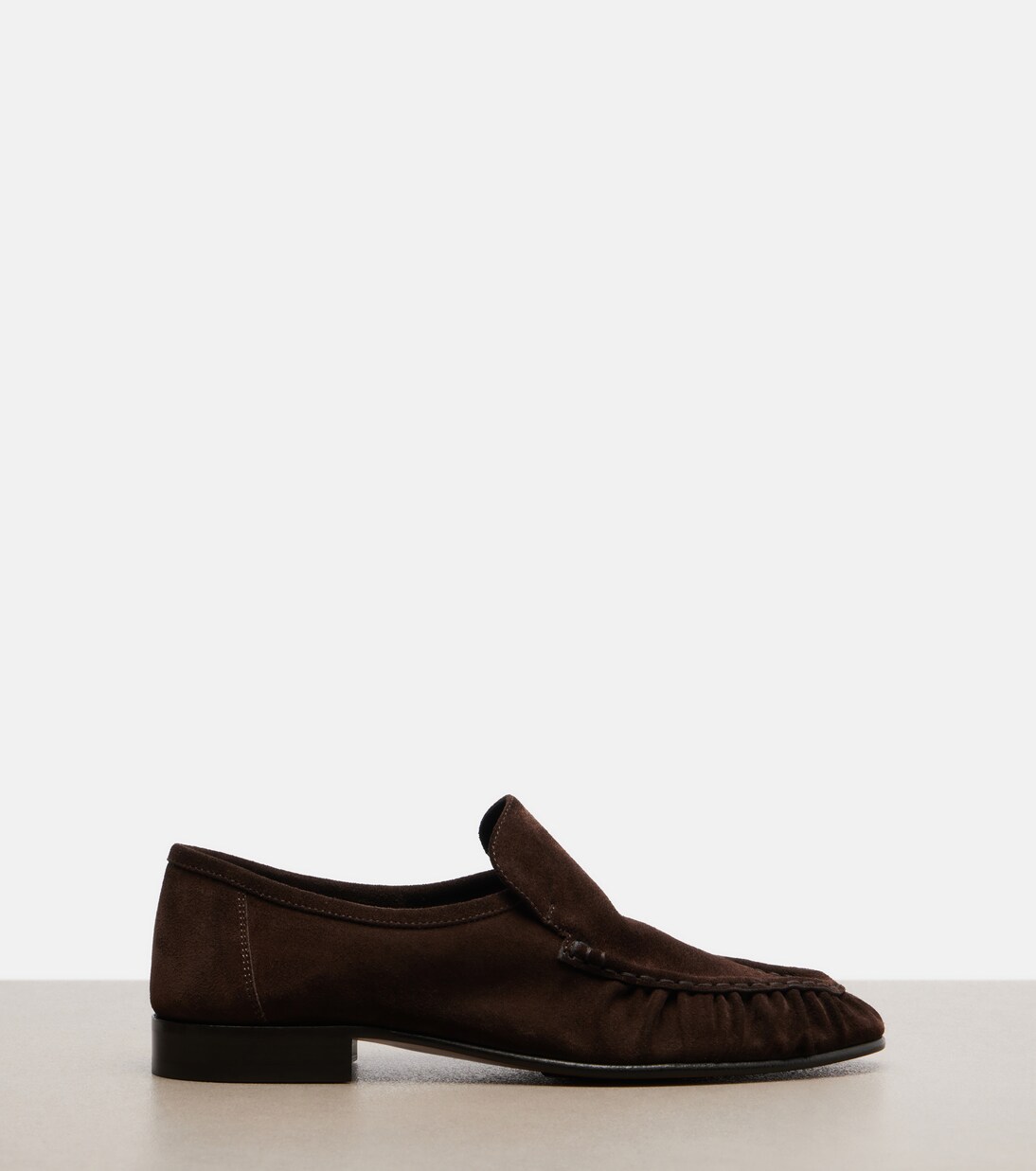 Soft ruched suede loafers | The Row
