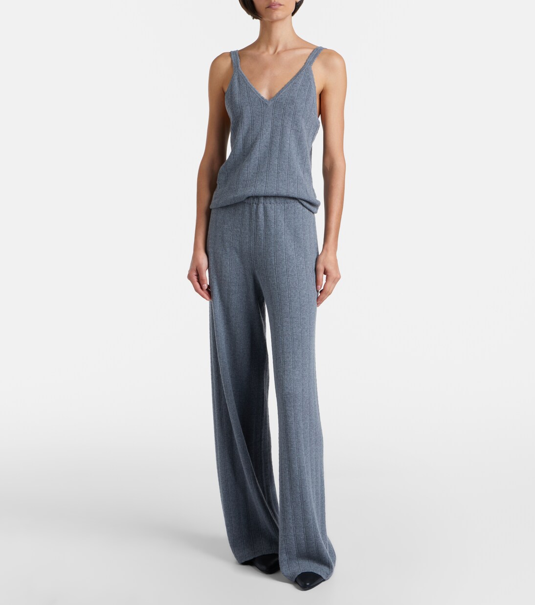 Shannen cotton and cashmere wide-leg pants | Lisa Yang