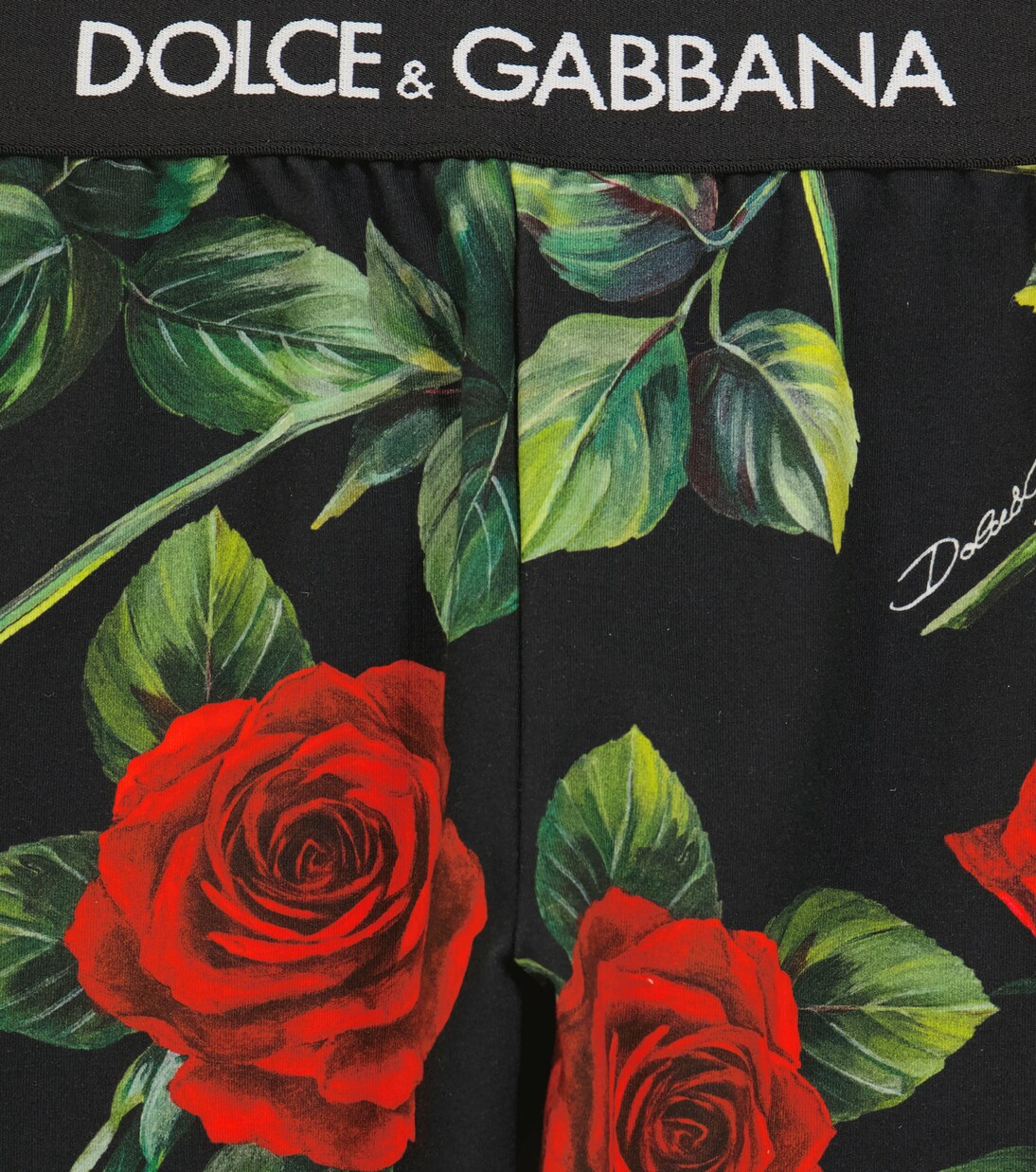 Legging en coton mélangé à fleurs | Dolce&Gabbana Kids