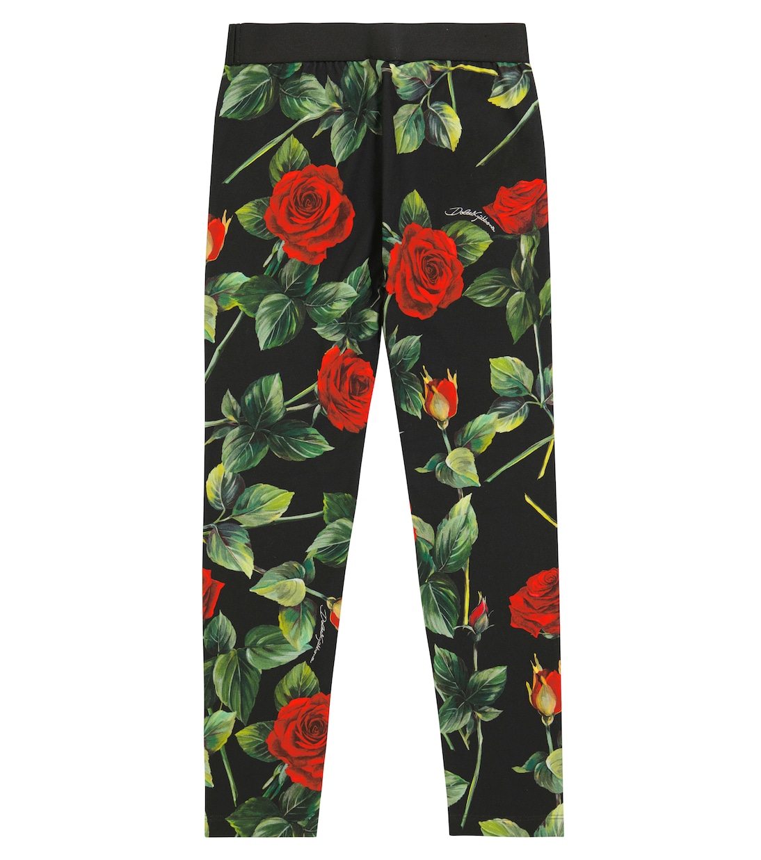 Legging en coton mélangé à fleurs | Dolce&Gabbana Kids