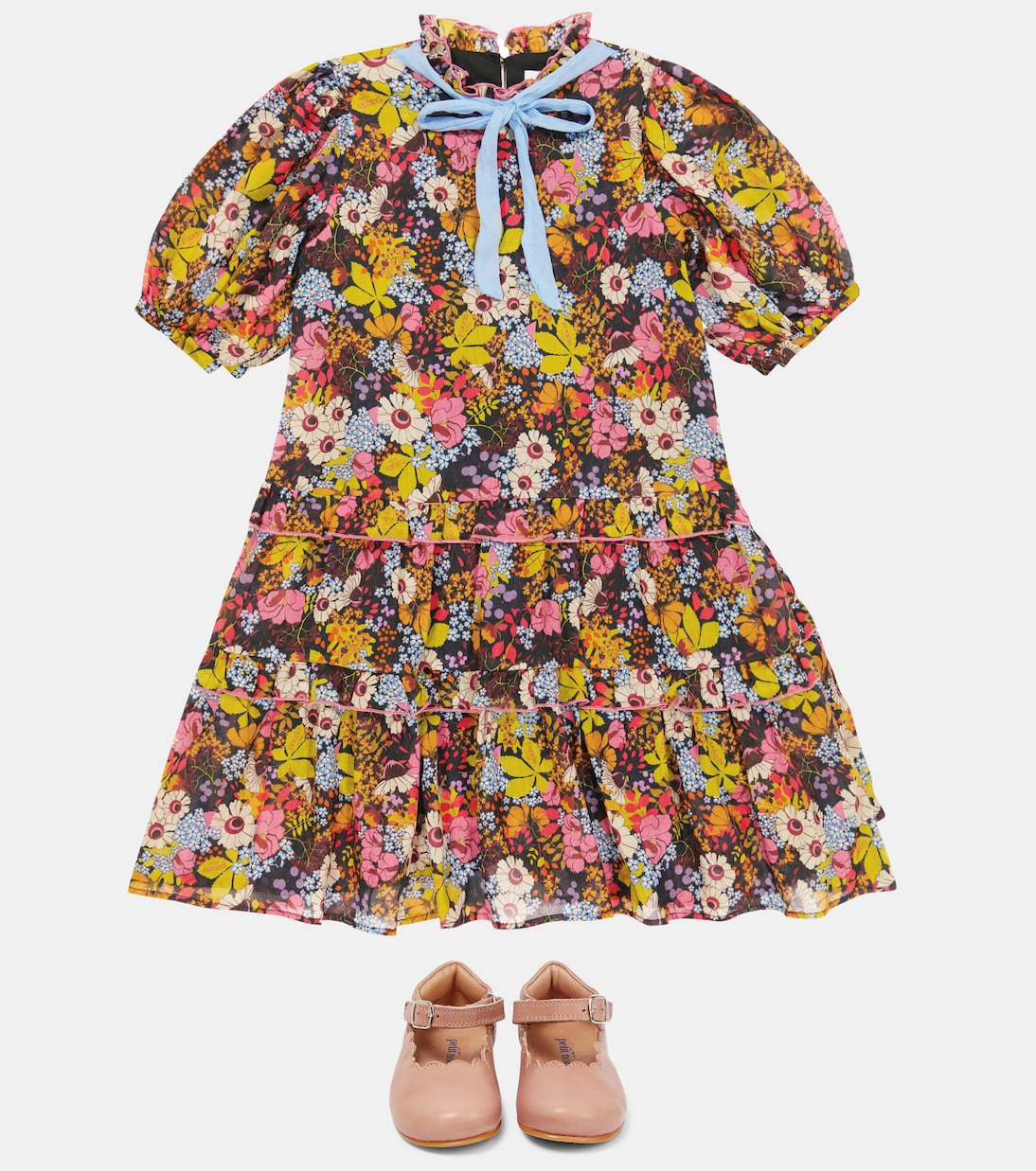 Robe en coton et soie à fleurs | Paade Mode