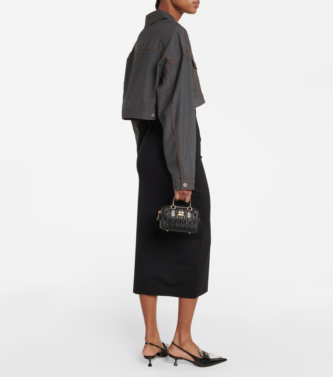 Giacca cropped in lana vergine | Miu Miu