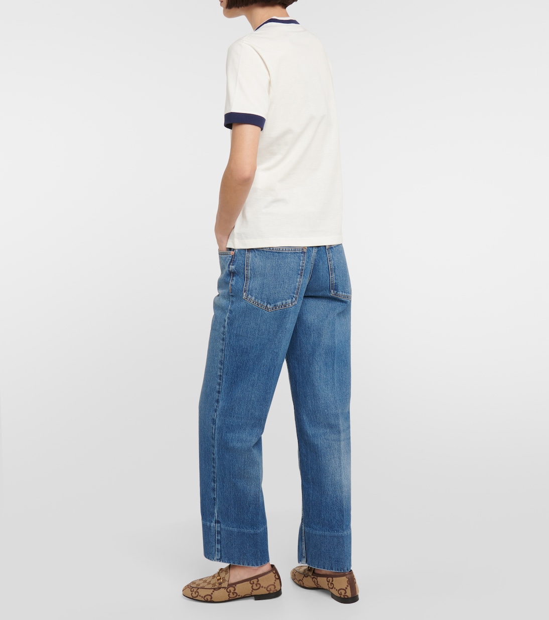 Logo embroidered cotton T-shirt | Gucci