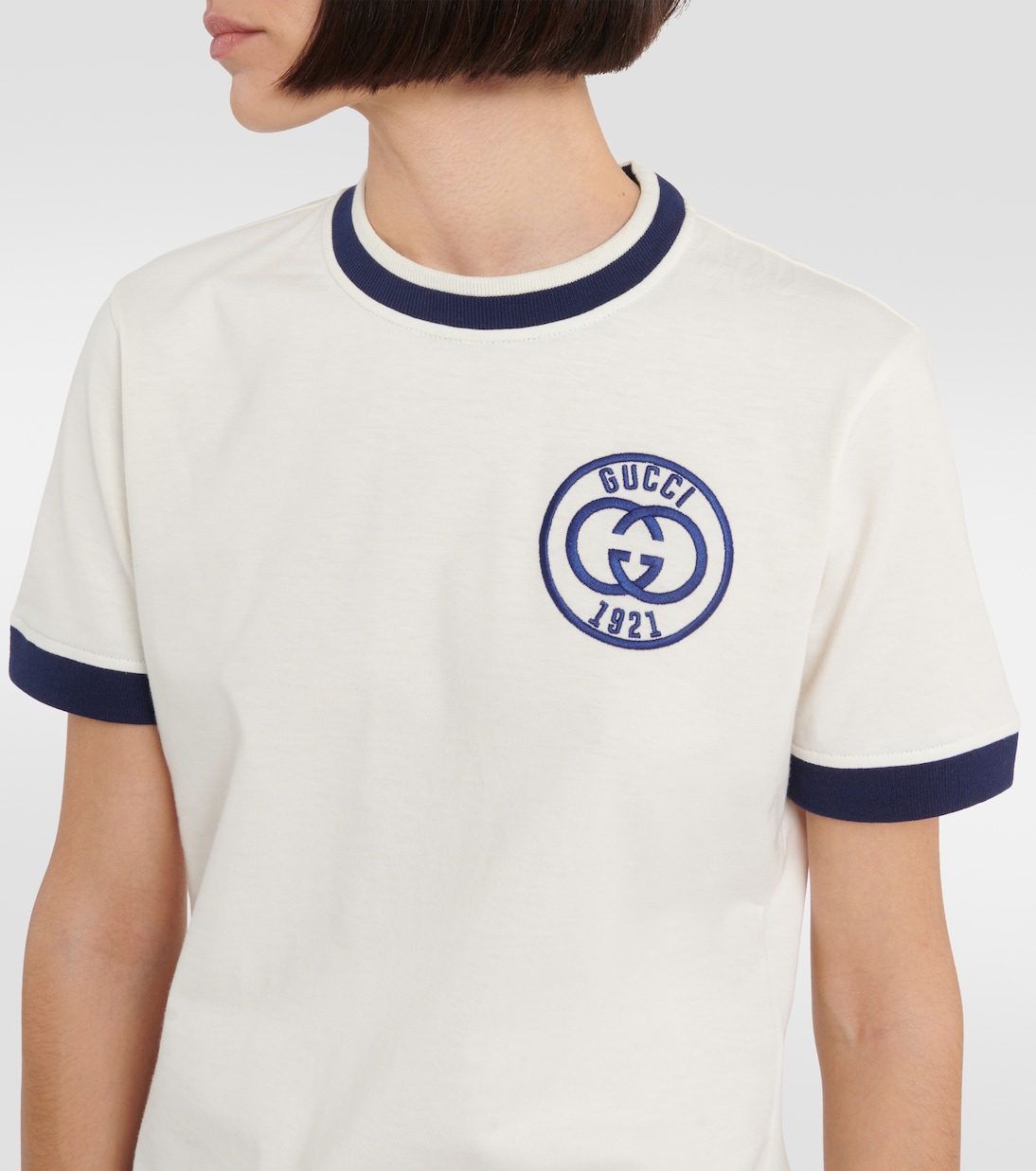 Logo embroidered cotton T-shirt | Gucci