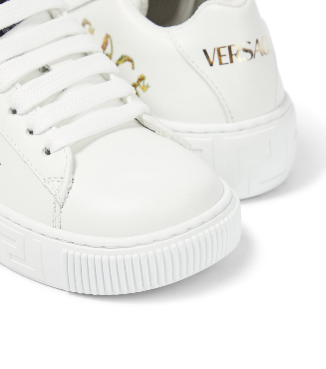 Seashell Baroque leather low-top sneakers | Versace Kids