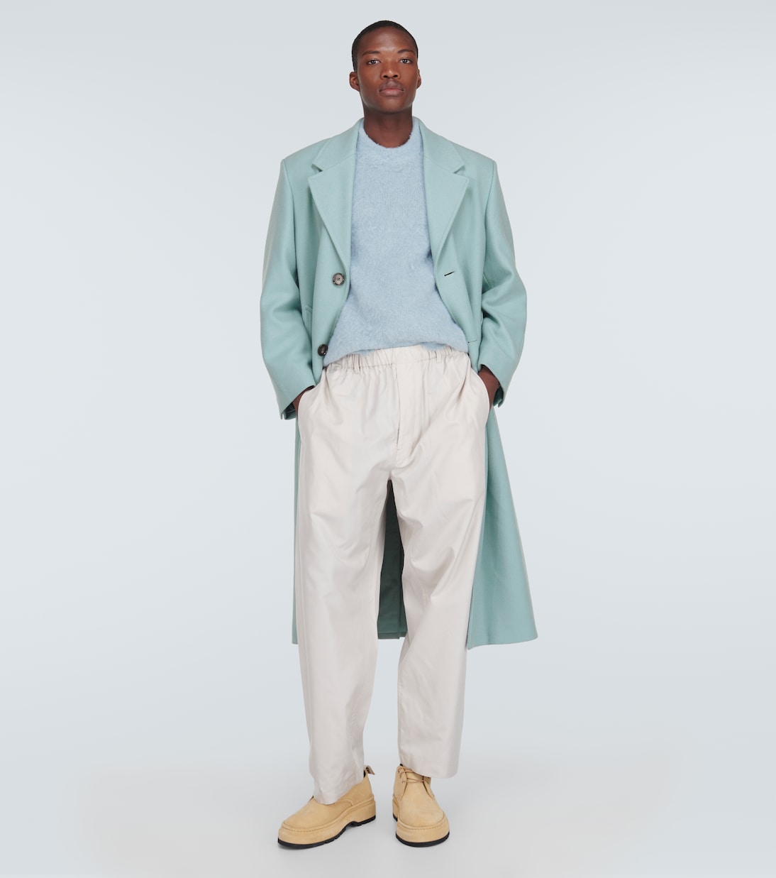 Oversized wool-blend gabardine coat | Ami Paris