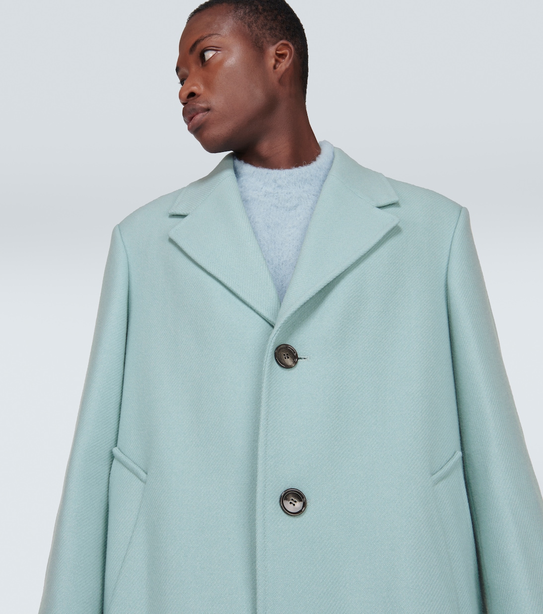 Oversized wool-blend gabardine coat | Ami Paris