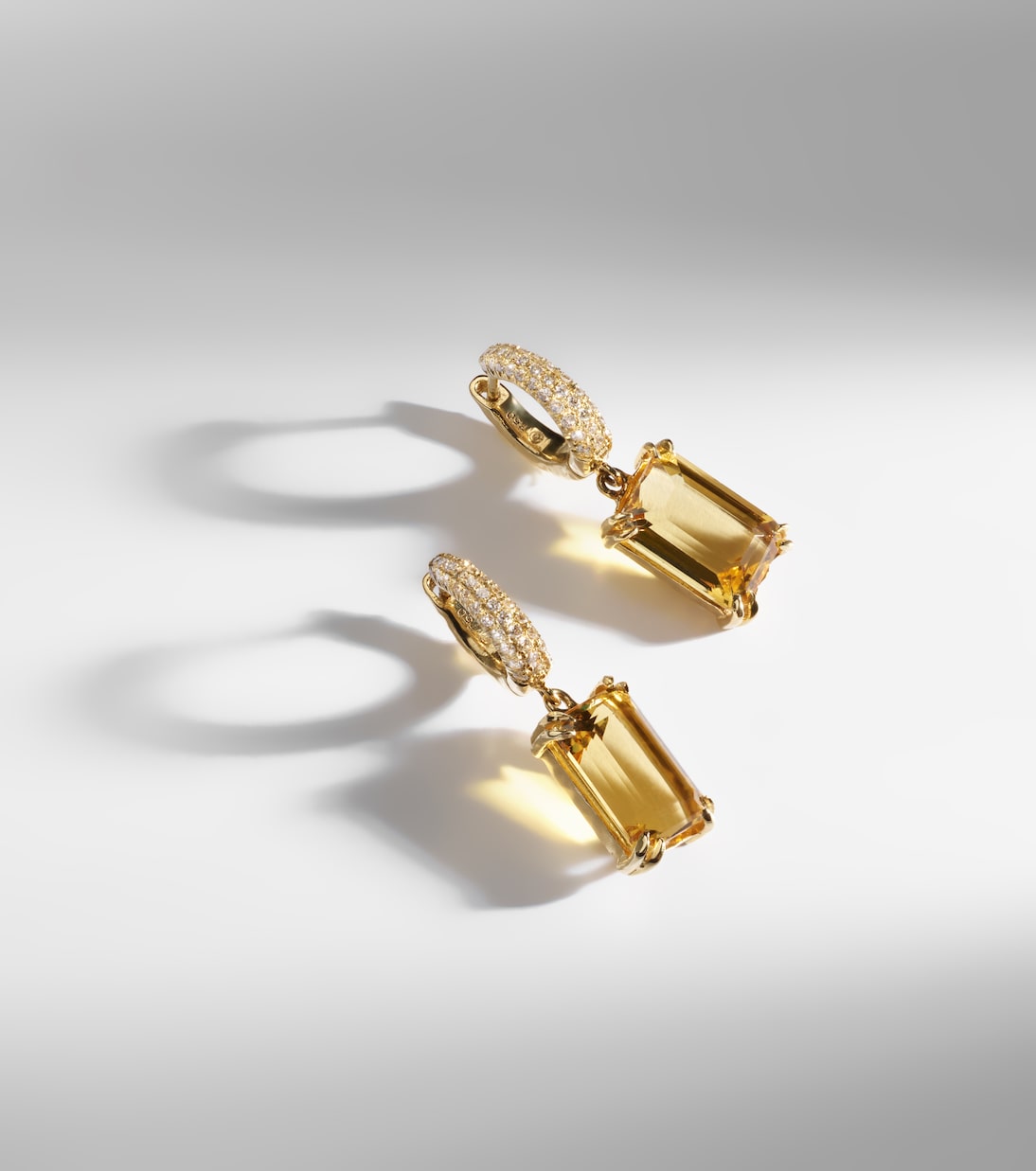 Yana Micro 18kt gold earrings with beryls and diamonds | Octavia Elizabeth
