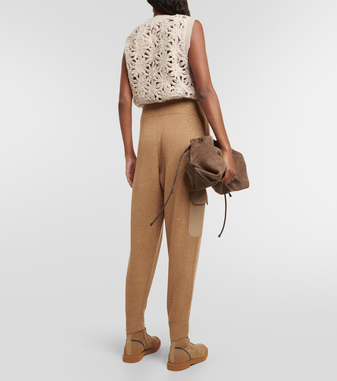 Pantalon de survêtement en laine et cachemire mélangés | Brunello Cucinelli