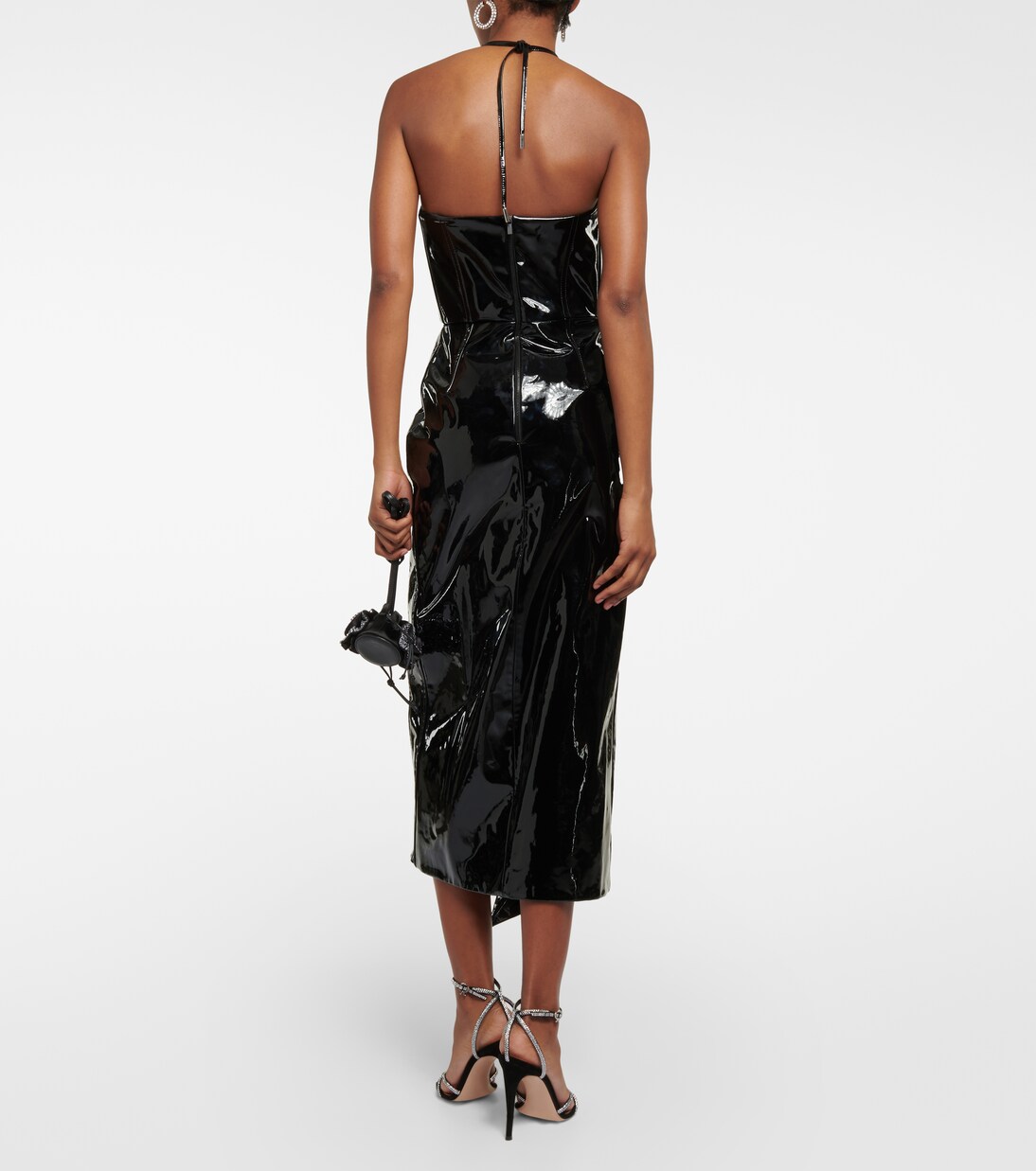 Midikleid Corset aus Lackleder | David Koma