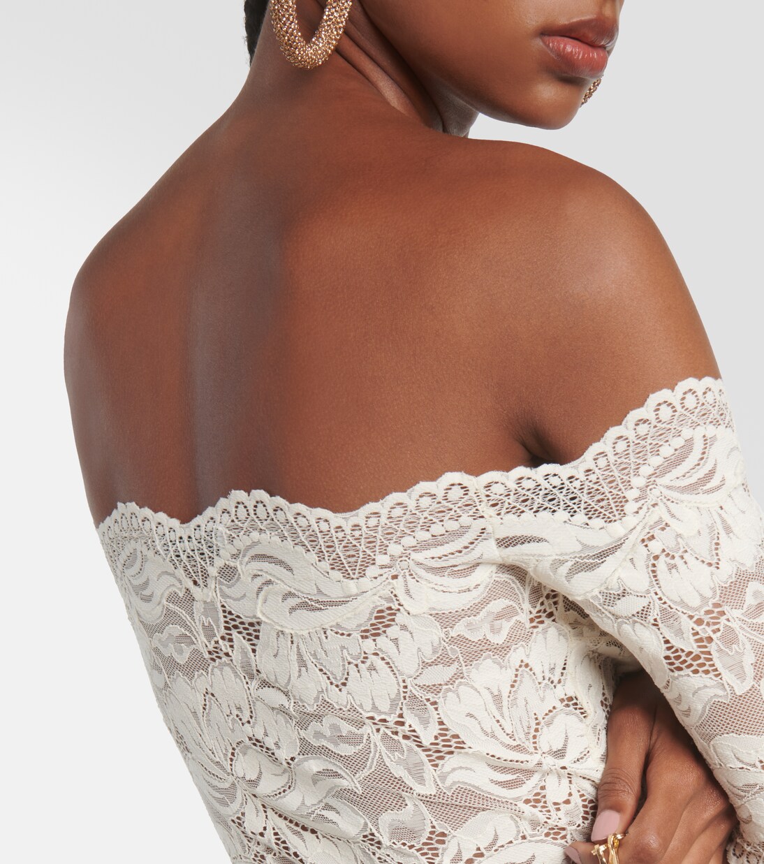 Off-Shoulder-Top aus Spitze | Rabanne