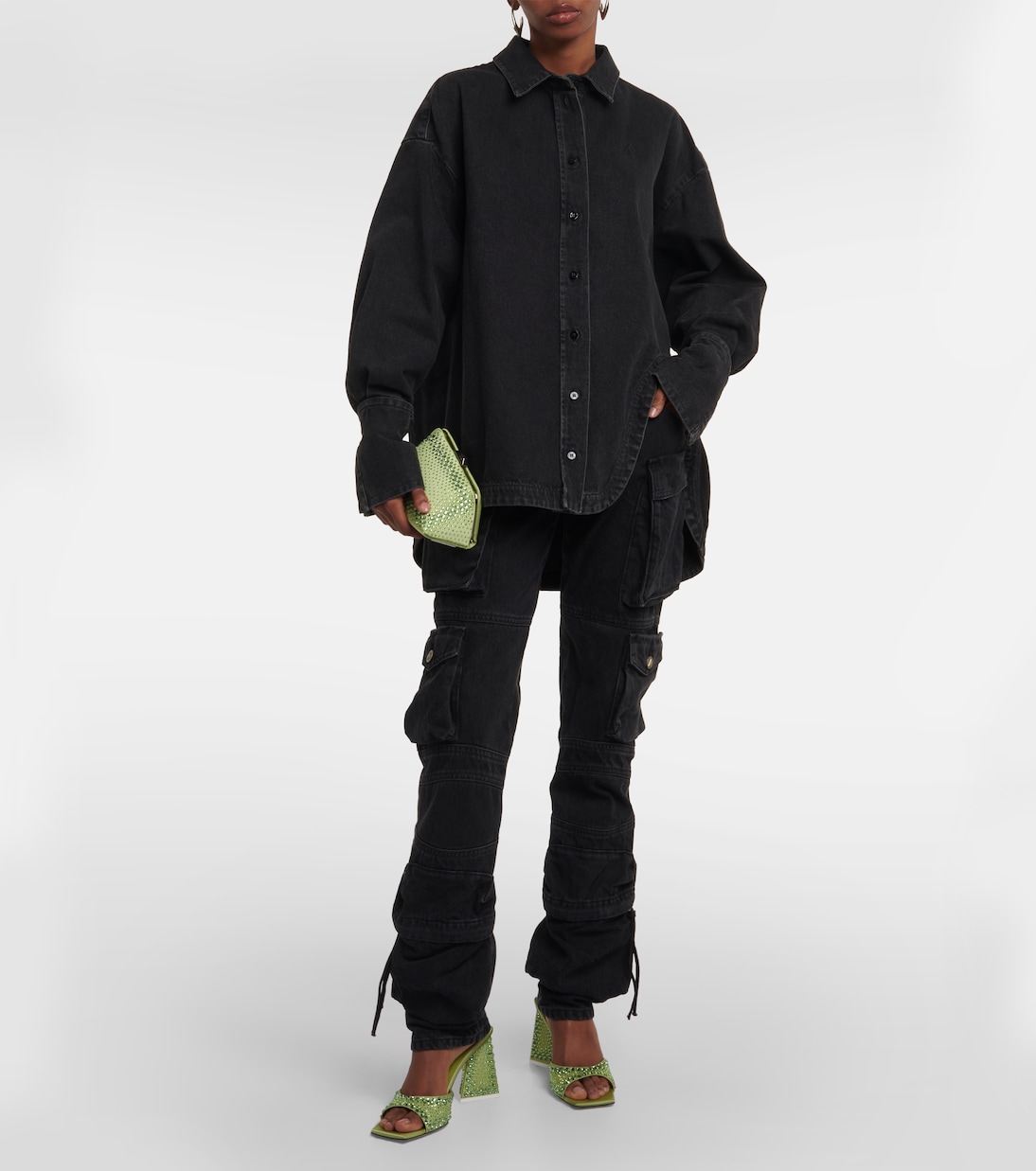 Mini Devon embellished satin mules | The Attico