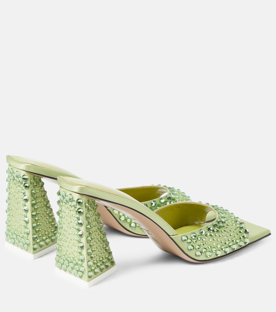 Mini Devon embellished satin mules | The Attico
