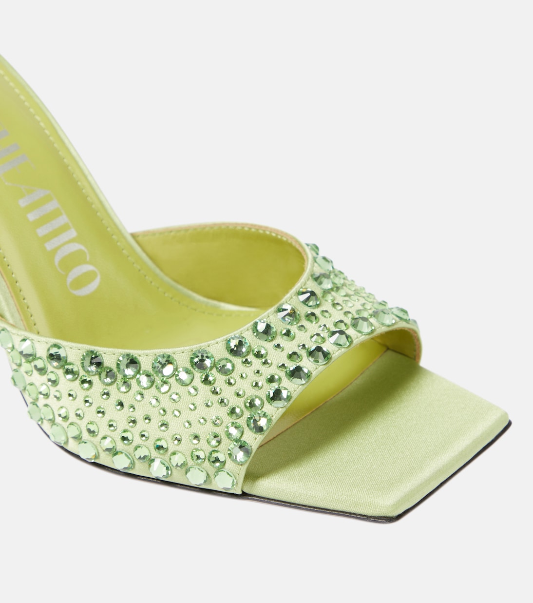 Mini Devon embellished satin mules | The Attico