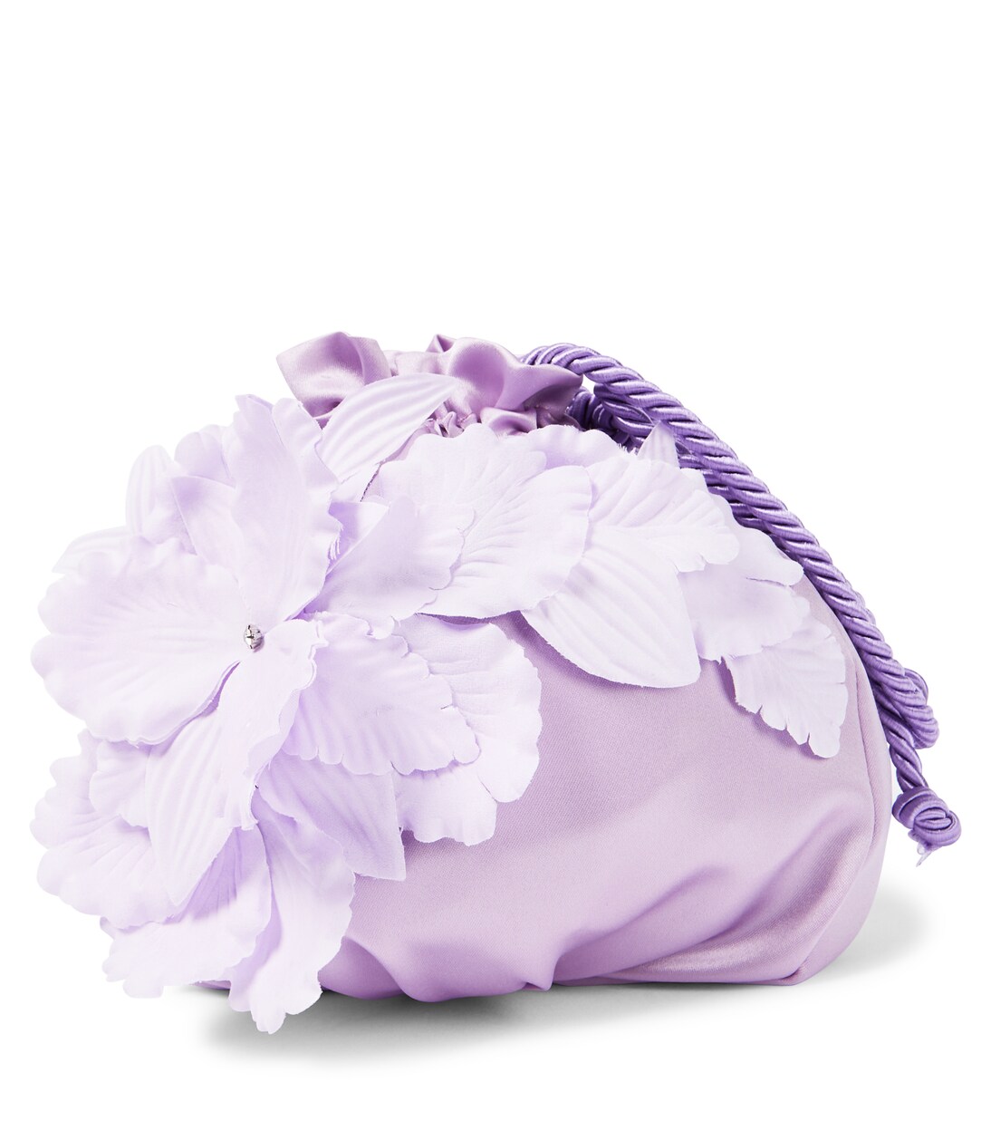 Floral-appliqué satin clutch | Monnalisa