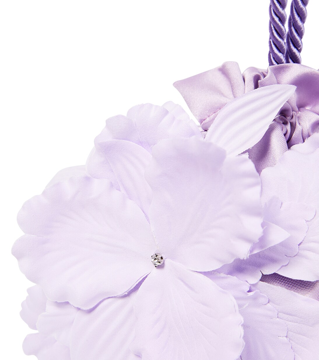 Floral-appliqué satin clutch | Monnalisa