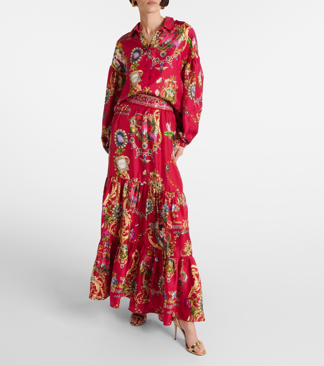 Jupe longue imprimée en soie | Camilla