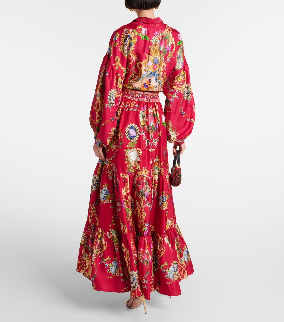 Jupe longue imprimée en soie | Camilla