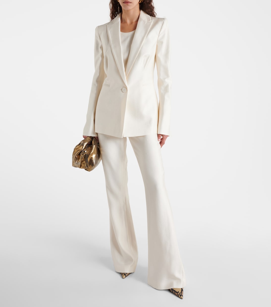 High-Rise-Schlaghose aus Satin | Galvan